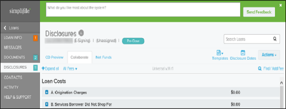 Documents page with feedback banner screenshot