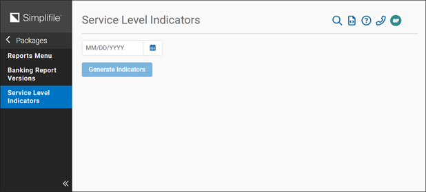 Service Level Indicator page