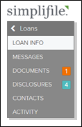 Navigation Menu items screenshot