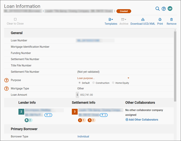 Loan Information page screenshot