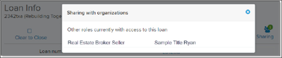 Sharing with organization window screenshot