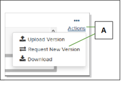Actions menu with callout screenshot