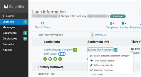 Loan Information page screenshot