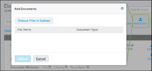 Add Documents window screenshot
