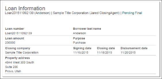 Loan Information page screenshot