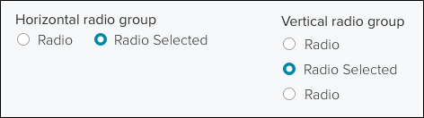 Radio control options example screenshot