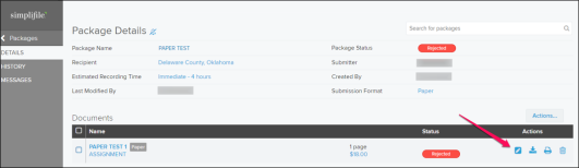 Package Details page with callout screenshot