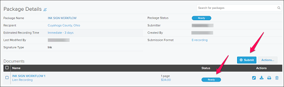 Package Details page with callouts screenshot