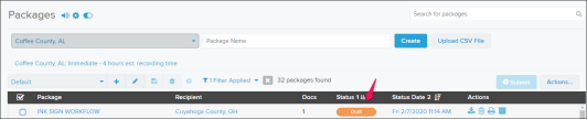 Packages page screenshot