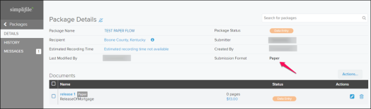 Packages Details page with callouts screenshot