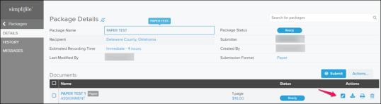 Package Details page with callouts screenshot