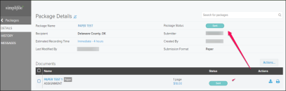 Packages Details page with callout screenshot
