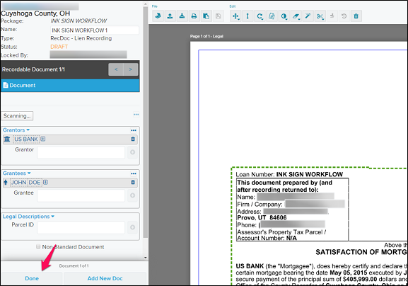 Document Viewer with Done button highlighted screenshot
