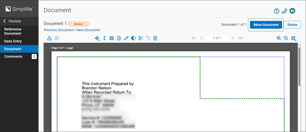 Document Viewer page with highlighed buttons screenshot