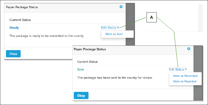 Paper Package Status windows with callout screenshot