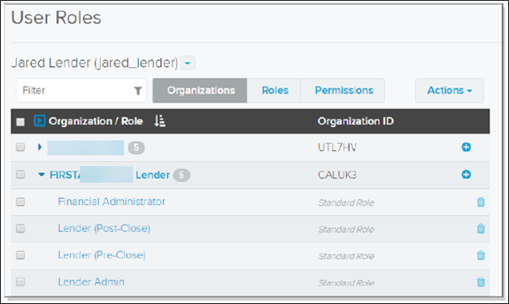Dispaly User Roles Organizations and user roles (for users)