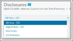 Disclosure page with All fees - CD selected screenshot