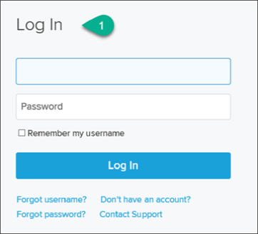 Log in page with highlighed 1 marker screenshot