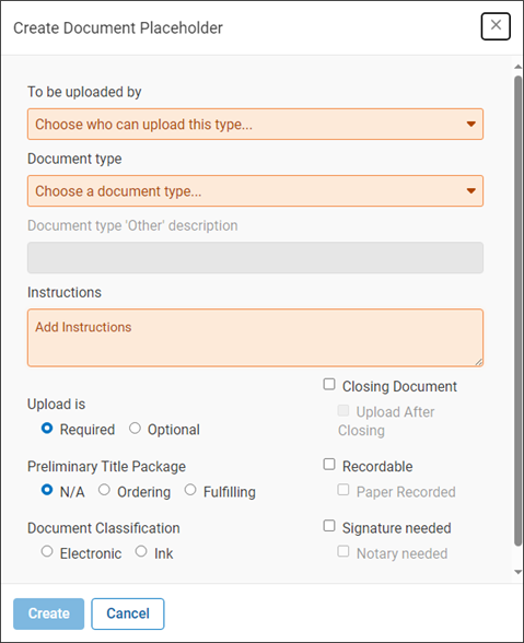 Document Placeholder page screenshot