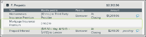 F. Prepaid section screenshot