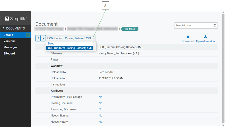 Document page with dropdown menu and callout screenshot