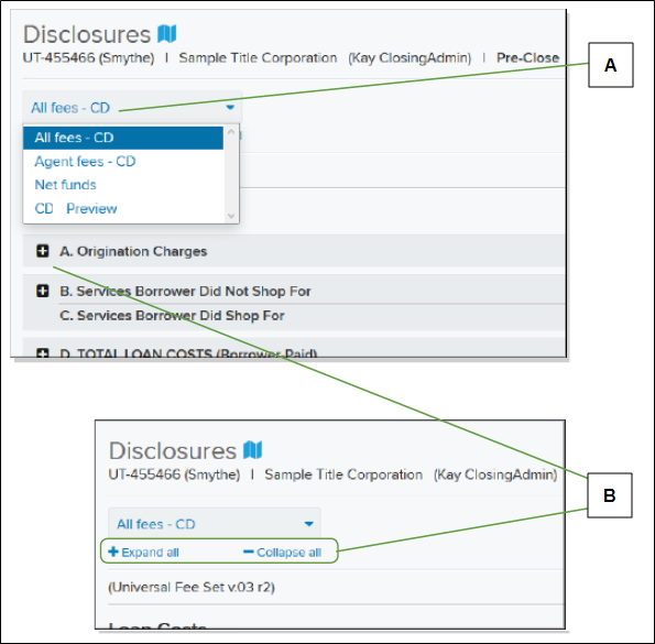 Disclosures pages with callouts screenshot