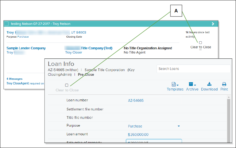 Loan Info page with calouts screenshot
