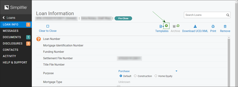 Loan Information page with highlight screenshot