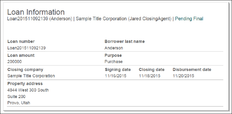 Loan Information page screenshot