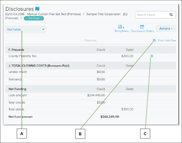 Disclosures page with callouts screenshot