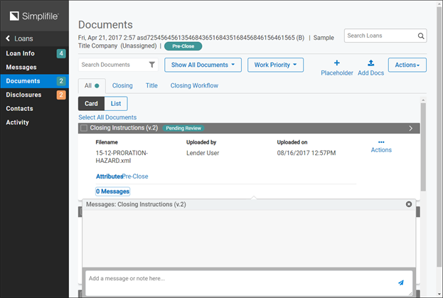 Documents page screenshot