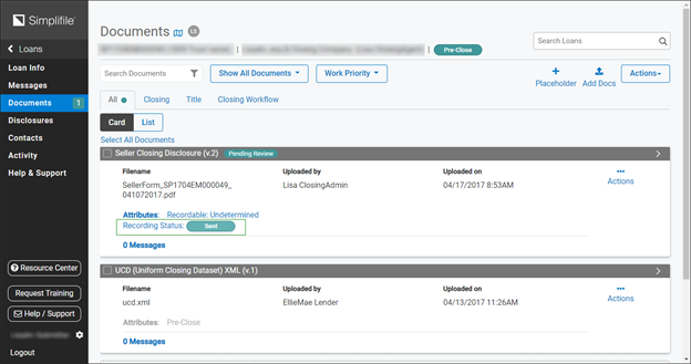 Documents page screenshot