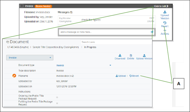 Click to Edit callout with Documents page callouts screenshot
