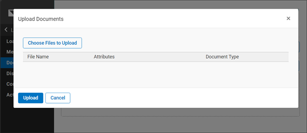 Upload Documents window screenshot