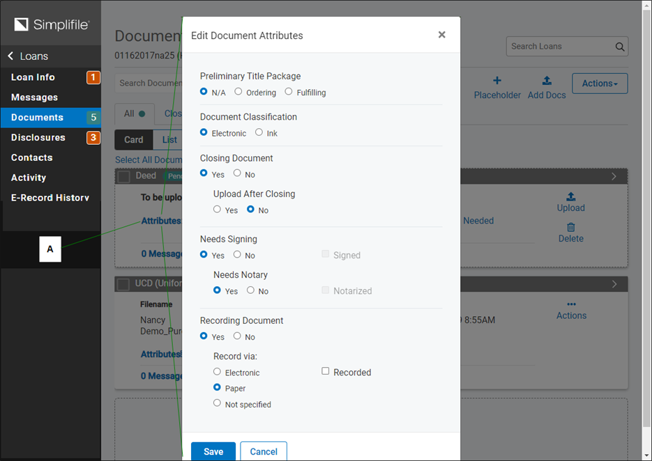 Edit Document Attributes window screenshot