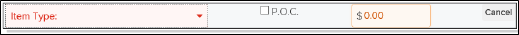 Item Type dropdown screehshot
