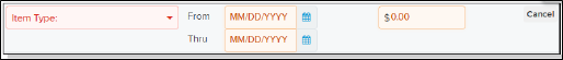 From date field and Thru date field section screenshot