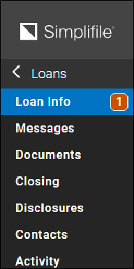 Navigation menu with Loan Info highlighted screenshot