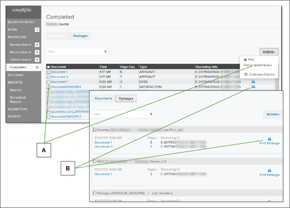 Completed page with callouts screenshot