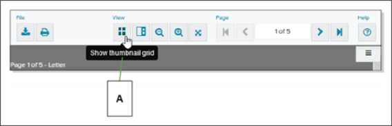 Document Viewer toobar with callout screenshot