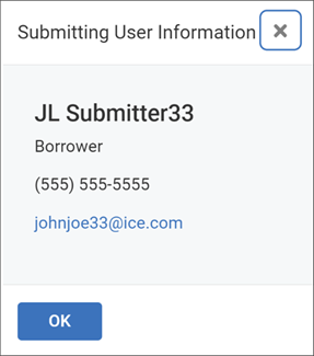 Submitting User Information window screenshot
