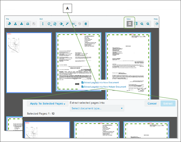 Document Editor page with callout letters