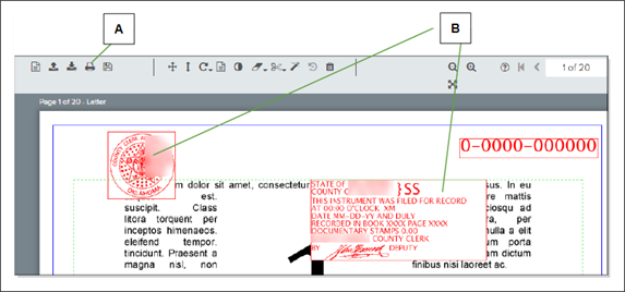 Document Editor page with stamps screenshot