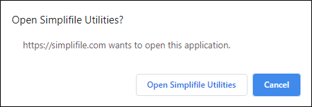Open Simplifile Utilities window screenshot