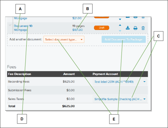 Package Details page segment with callout letters screenshot