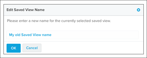 Edit Saved View Name window screenshot