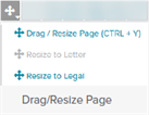 Drag / Resize Page - Resize to Letter - Resige to Legal items screenshot